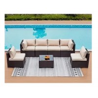 Комплект плетеной мебели YR822Br Brown-Beige (подушка бежевая)